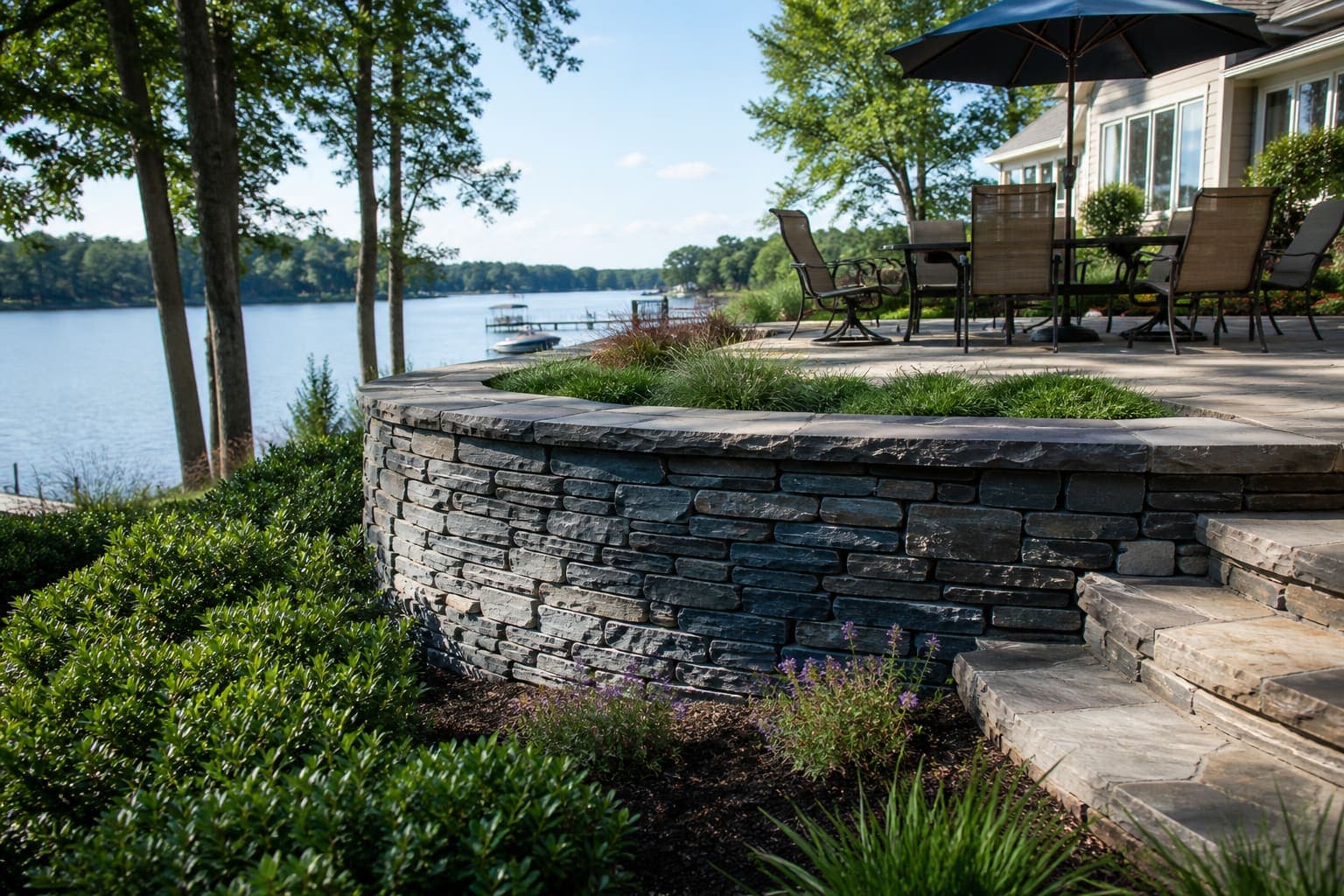 Stone Retaining Walls in Cornelius