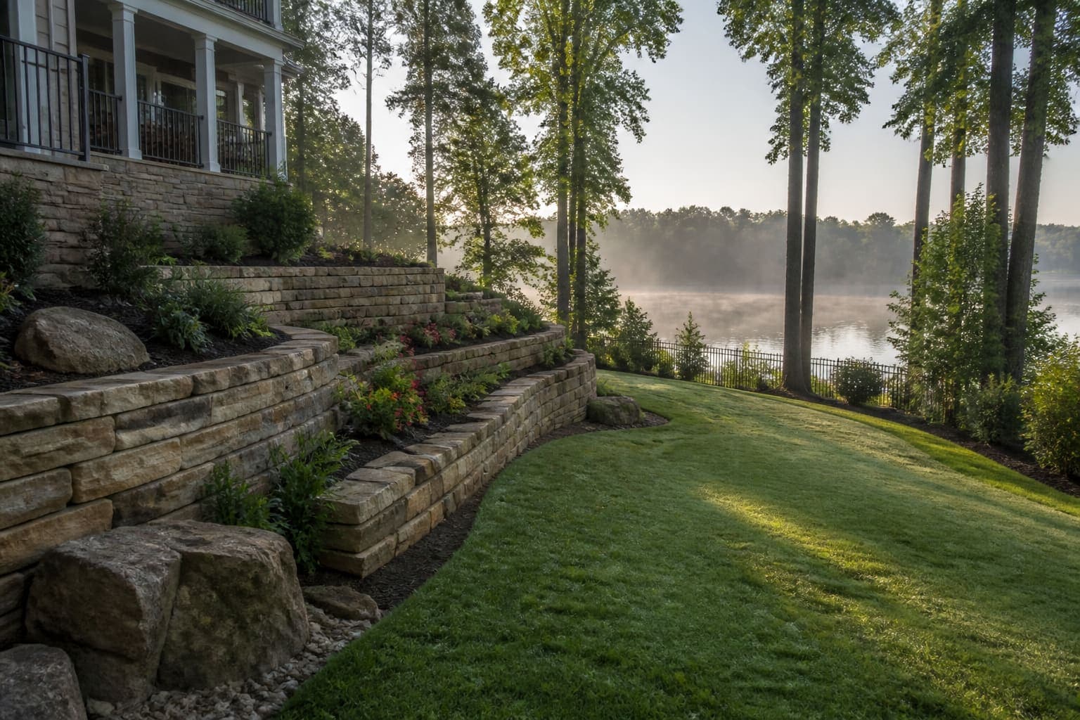 Stone Retaining Walls in Huntersville